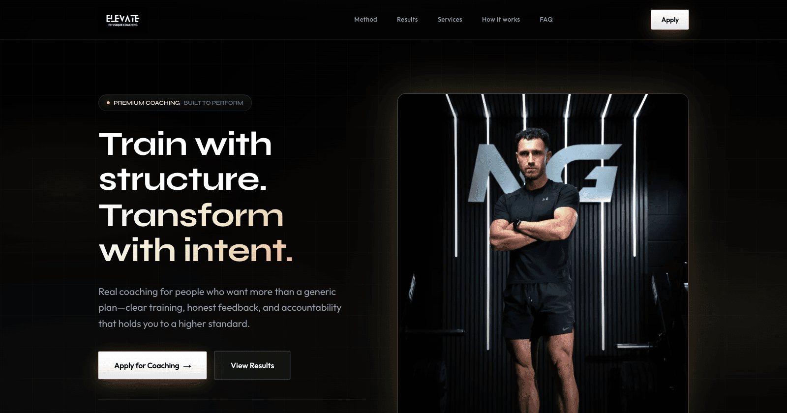Elevate Physique Coaching website preview