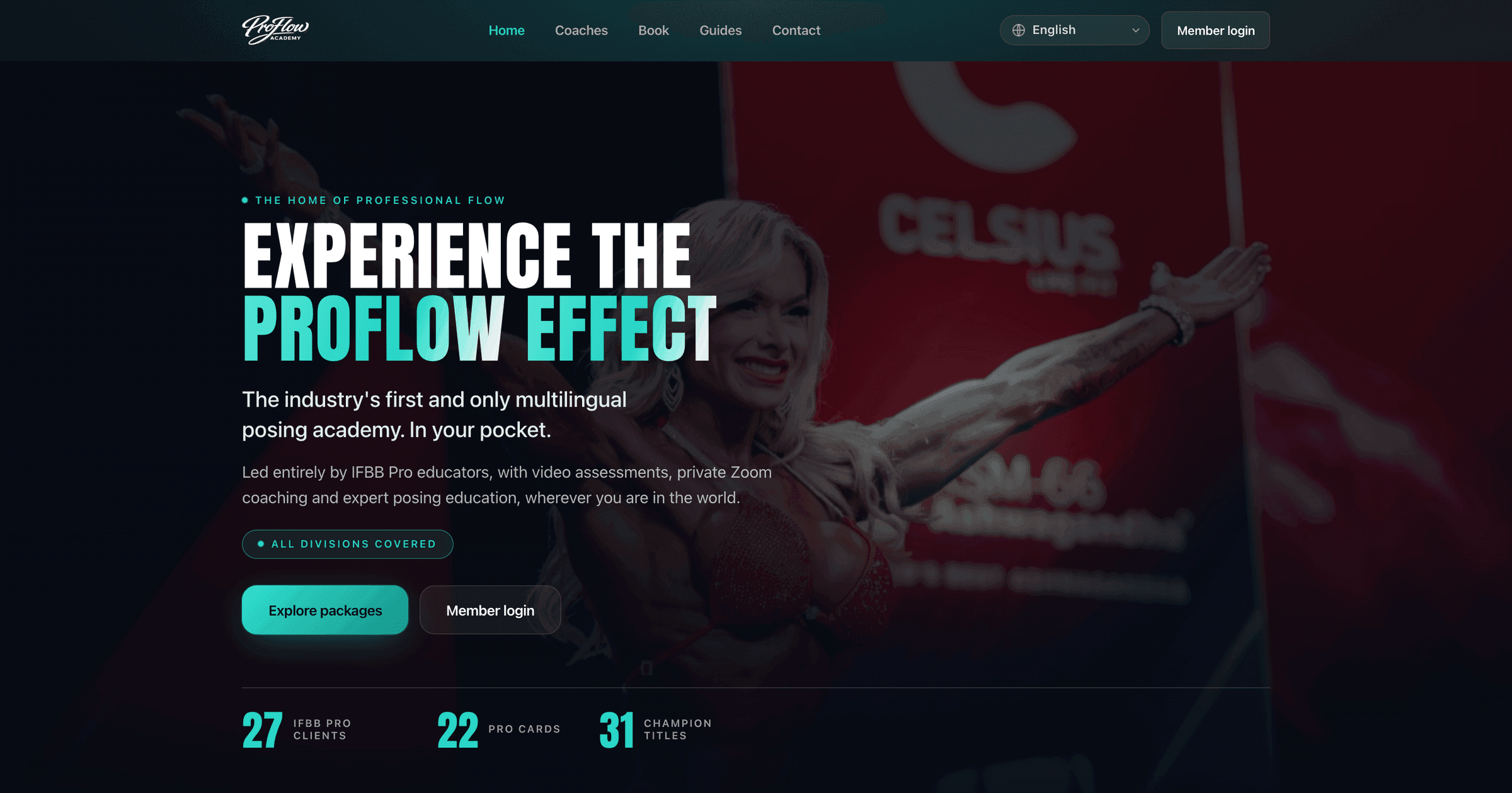 ProFlow Academy marketing website, desktop view of the live site
